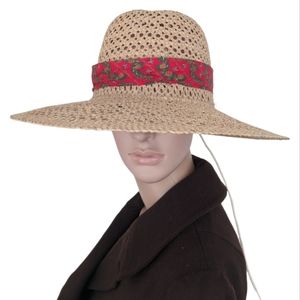 Vintage Straw Hat Country Wide Brim Sun Hat Summer  80s